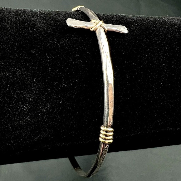 Rustic Cross Bangle - Picture 2 of 4